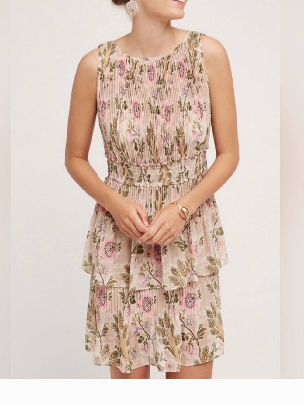 Anthropologie Plenty by Tracy Reese Sleeveless Floral Tiered Dress. Size M.